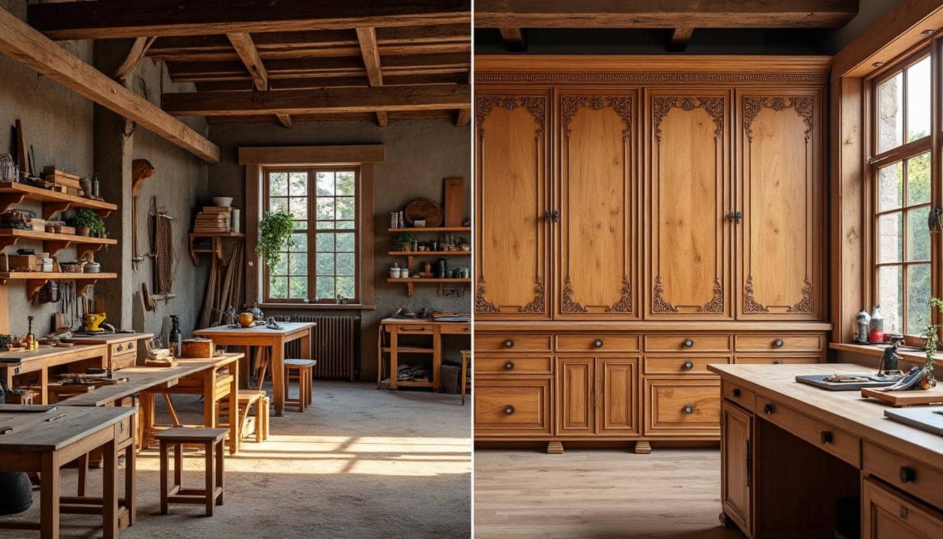d&eacute;couvrez les distinctions cl&eacute;s entre la menuiserie standard et l&rsquo;&eacute;b&eacute;nisterie d&rsquo;art : mat&eacute;riaux, techniques, niveau de finition et savoir-faire. trouvez la solution adapt&eacute;e &agrave; vos besoins en bois.