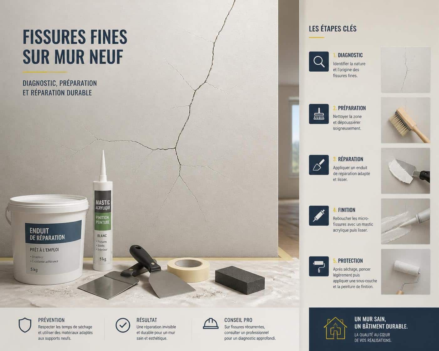 découvrez des astuces efficaces pour prévenir et limiter les fissures sur vos murs neufs, assurant ainsi la durabilité et la qualité de vos constructions.