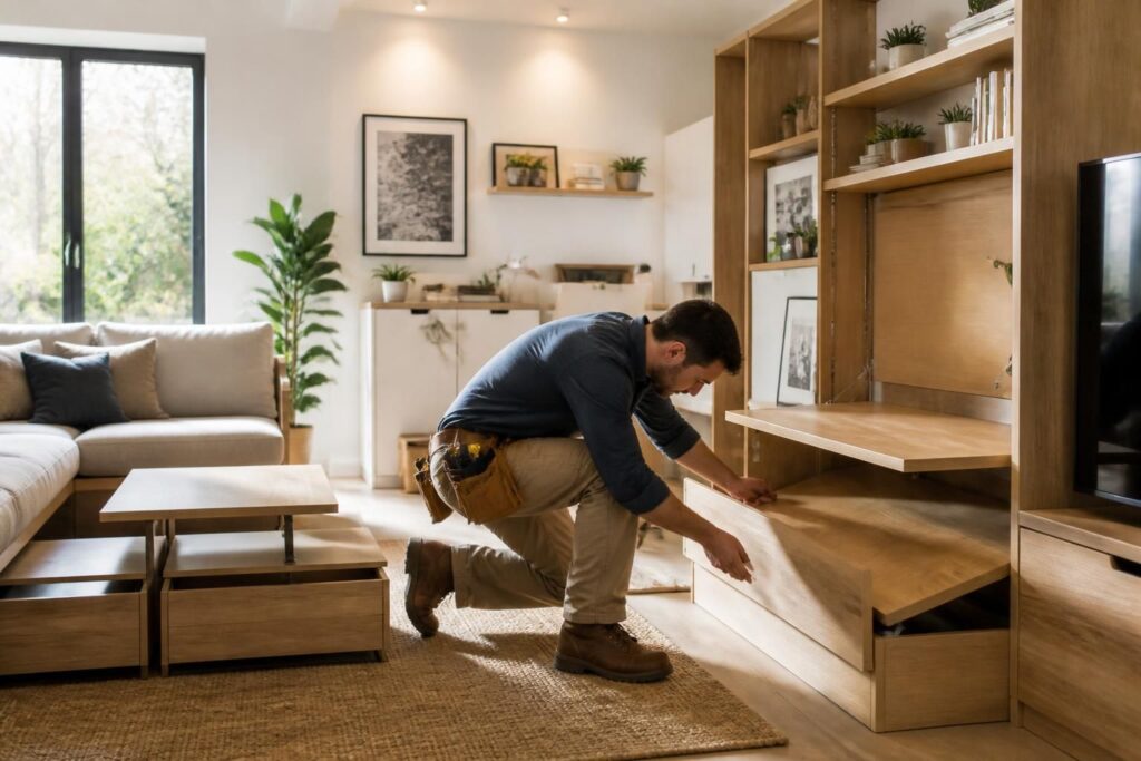 découvrez comment un menuisier expert transforme vos espaces avec des meubles modulables, alliant fonctionnalité et design sur mesure pour répondre à tous vos besoins.