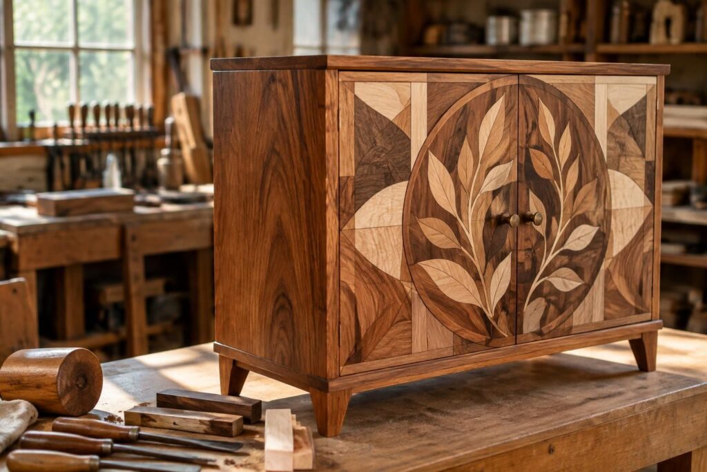 découvrez la menuiserie décorative et la marqueterie artisanale : des créations uniques, façonnées avec soin pour sublimer vos espaces.